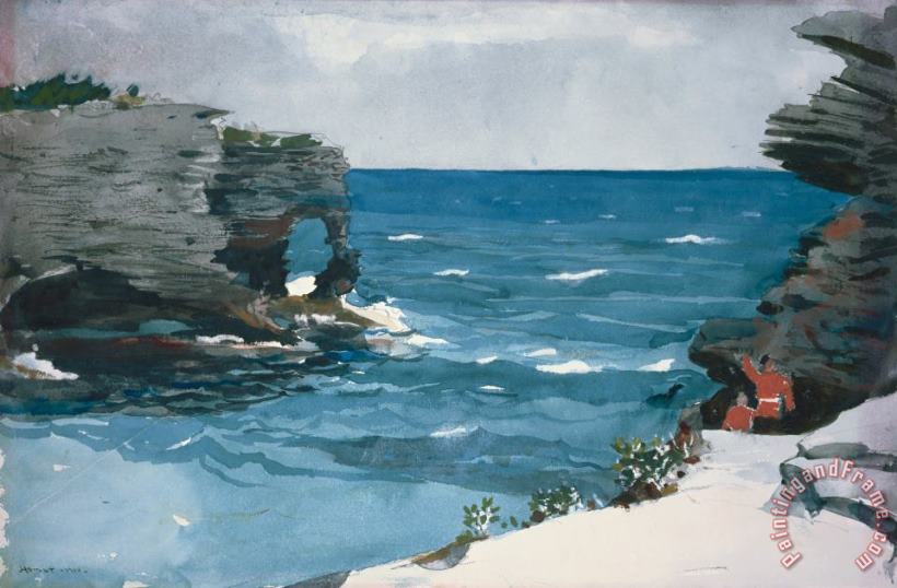 Rocky Shore, Bermuda painting - Winslow Homer Rocky Shore, Bermuda Art Print