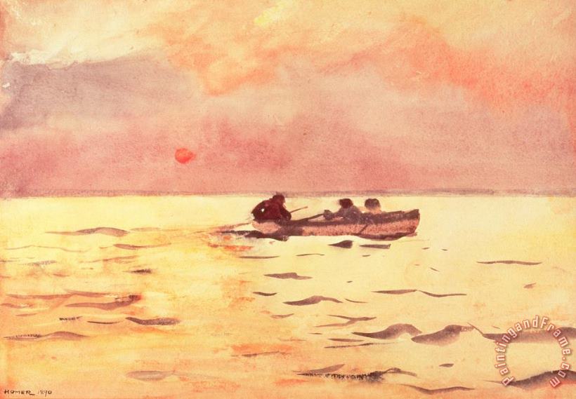 Rowing Home painting - Winslow Homer Rowing Home Art Print