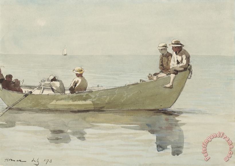 Seven Boys in a Dory (detail) painting - Winslow Homer Seven Boys in a Dory (detail) Art Print