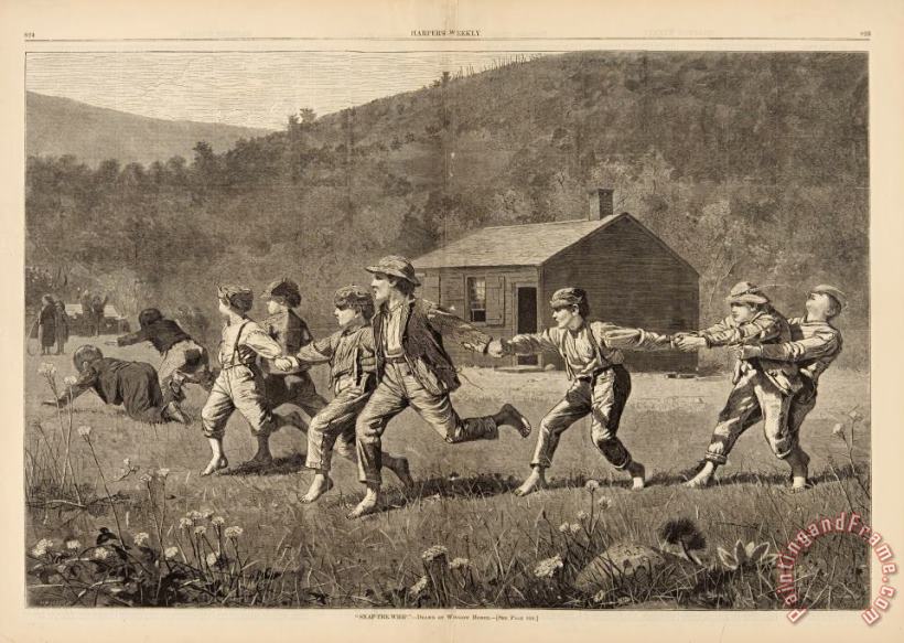 Snap The Whip, From Harper's Weekly, September 20, 1873, Pp. 245 25 painting - Winslow Homer Snap The Whip, From Harper's Weekly, September 20, 1873, Pp. 245 25 Art Print