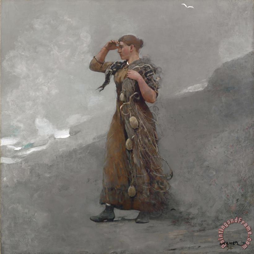 The Fisher Girl painting - Winslow Homer The Fisher Girl Art Print