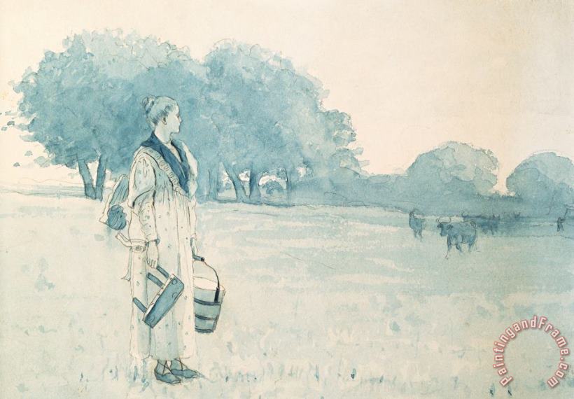 The Milkmaid painting - Winslow Homer The Milkmaid Art Print