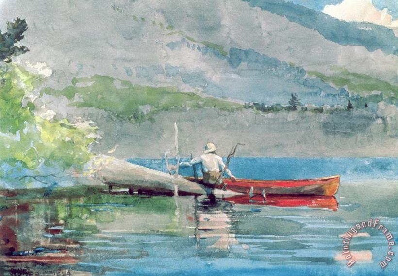The Red Canoe painting - Winslow Homer The Red Canoe Art Print