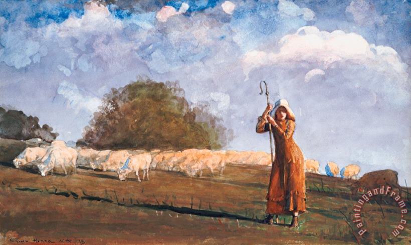 Winslow Homer The Young Shepherdess painting - The Young Shepherdess ...