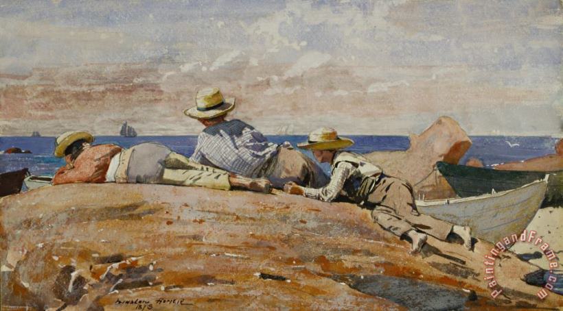Winslow Homer Three Boys on The Shore Art Painting