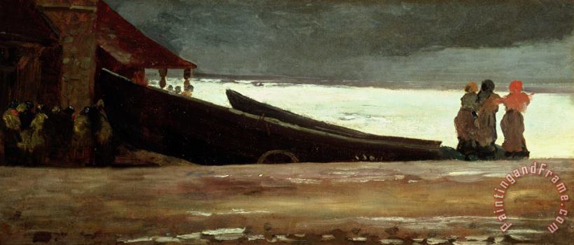 Watching a Storm on the English Coast painting - Winslow Homer Watching a Storm on the English Coast Art Print