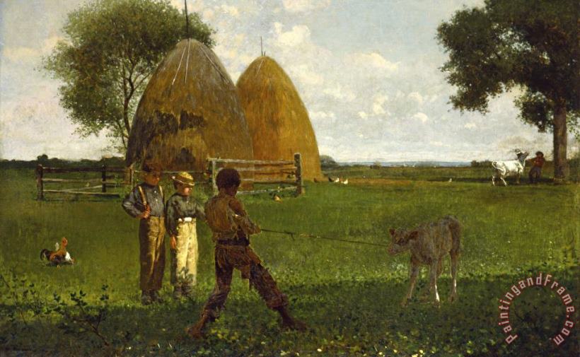 Winslow Homer Weaning The Calf Art Painting