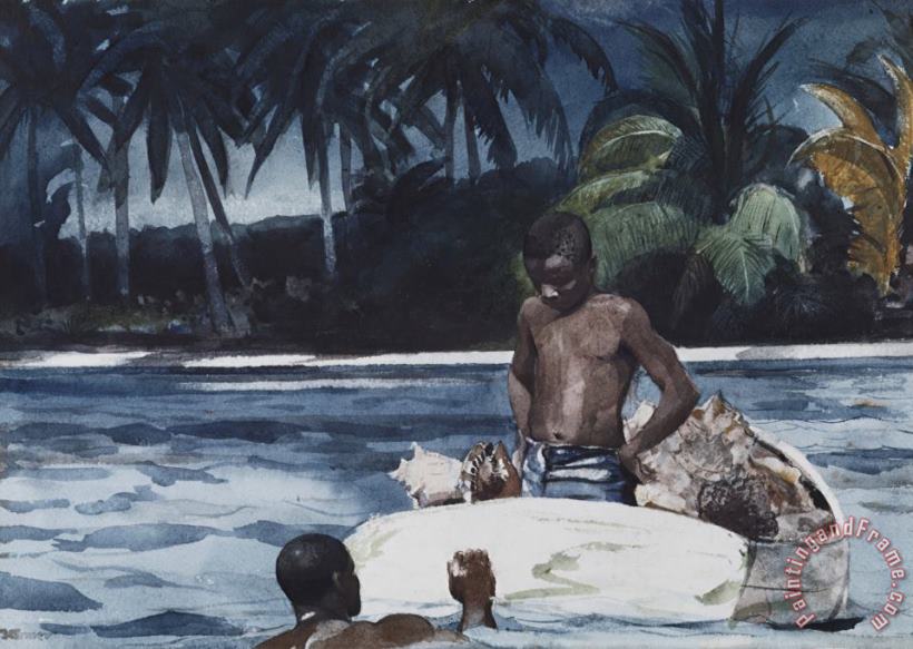 West Indian Divers painting - Winslow Homer West Indian Divers Art Print