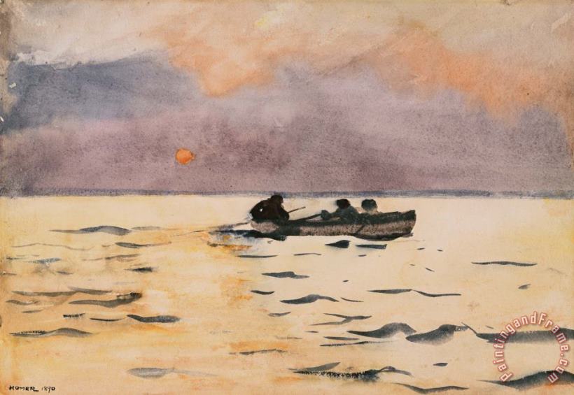 Winslow Homer Rowing Home painting - Winslow Homer Winslow Homer Rowing Home Art Print