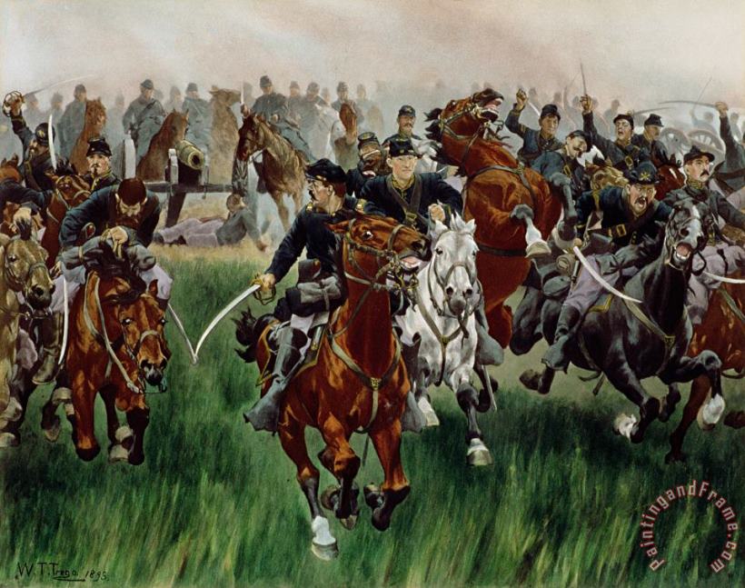 The Cavalry painting - WT Trego The Cavalry Art Print