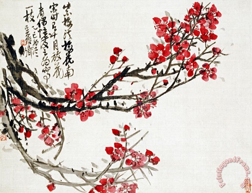 Plum Blossoms painting - Wu Changshi Plum Blossoms Art Print