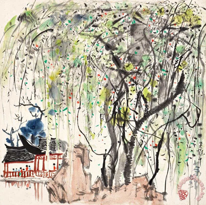 A Garden in Suzhou 蘇州園林, 1975 painting - Wu Guanzhong A Garden in Suzhou 蘇州園林, 1975 Art Print