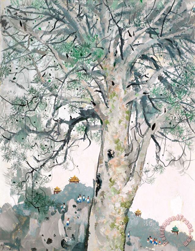 Wu Guanzhong A Lacebark Pine of The Jing Mountains 景山公園白皮松, 1976 Art Print