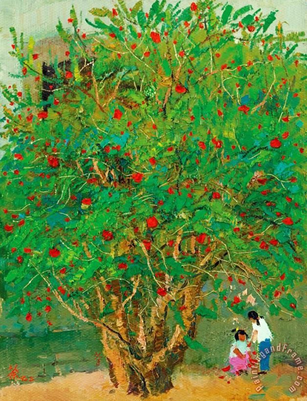 Wu Guanzhong A Tree in The Li Village (ii) Art Painting