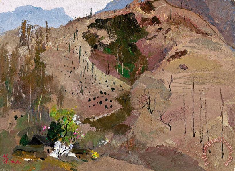 Wu Guanzhong Amidst The Daba Mountains, 1979 Art Print