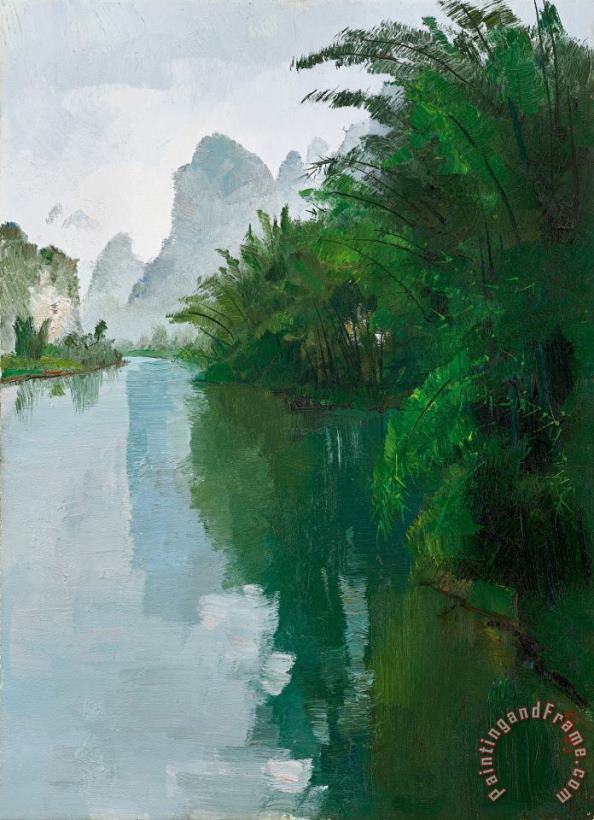 Wu Guanzhong Bamboo Forest of The Lijiang River 灕江竹林, 1977 Art Print