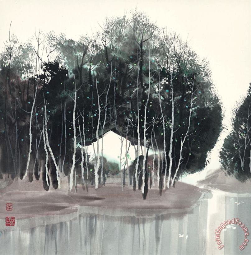 Dahuo Spring painting - Wu Guanzhong Dahuo Spring Art Print