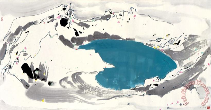 Wu Guanzhong Heavenly Lake in Mount Changbai Art Print