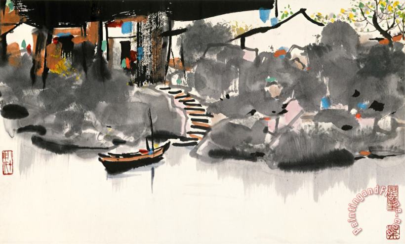 Hometown painting - Wu Guanzhong Hometown Art Print
