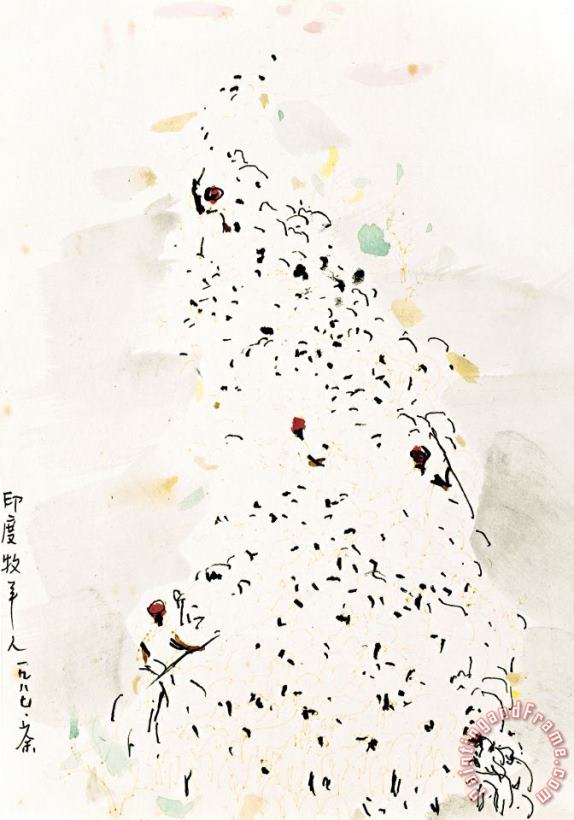 Wu Guanzhong Indian Sheperd, 1987 Art Painting
