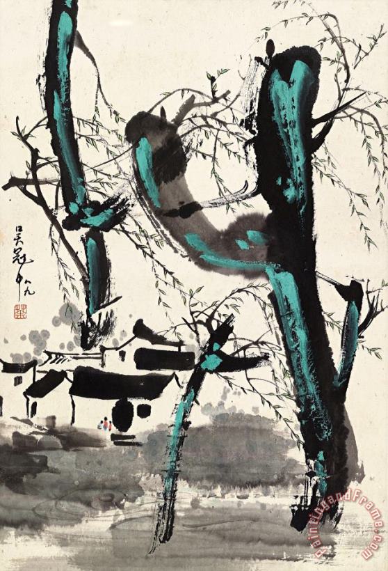 Wu Guanzhong Jiangnan Scenery Art Painting