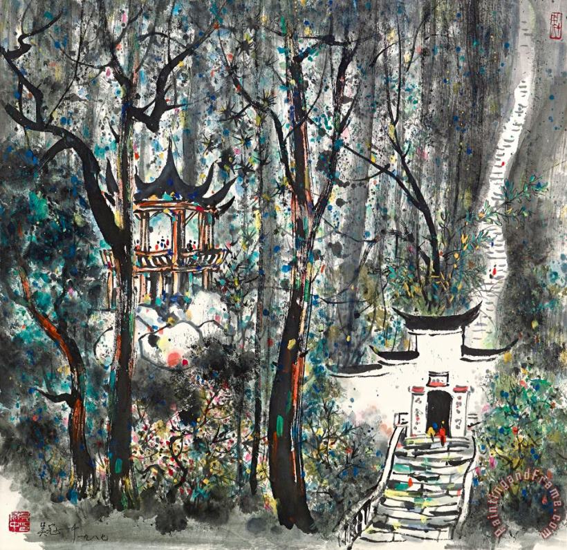 Wu Guanzhong Qingcheng Mountain Art Painting