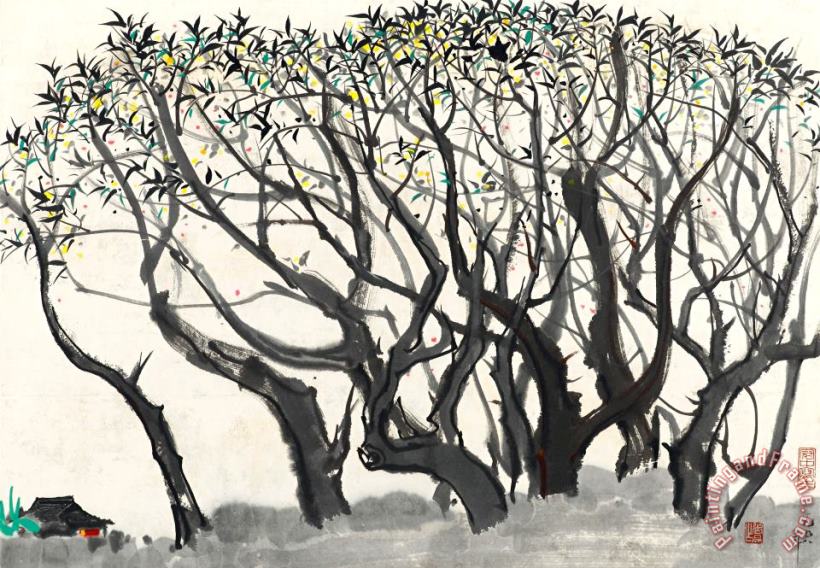Recluse Under The Mulberry Tree, 1978 painting - Wu Guanzhong Recluse Under The Mulberry Tree, 1978 Art Print