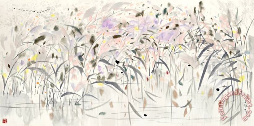 Reed Pond, 1991 painting - Wu Guanzhong Reed Pond, 1991 Art Print