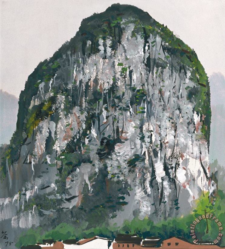 Wu Guanzhong Rock Hill in Guilin, 1975 Art Painting