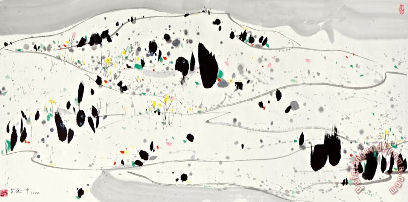Snow Mountain in Spring, 1990 painting - Wu Guanzhong Snow Mountain in Spring, 1990 Art Print