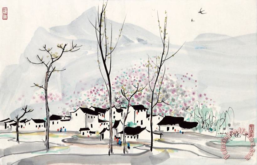 Spring, 1989 painting - Wu Guanzhong Spring, 1989 Art Print