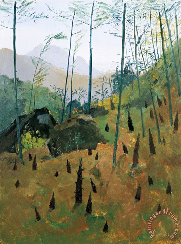 Spring Bamboo Shoots, 1963 painting - Wu Guanzhong Spring Bamboo Shoots, 1963 Art Print