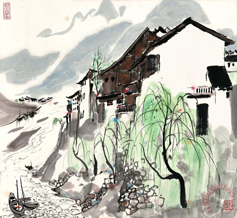 The Dazhu River of Sichuan, 1979 painting - Wu Guanzhong The Dazhu River of Sichuan, 1979 Art Print