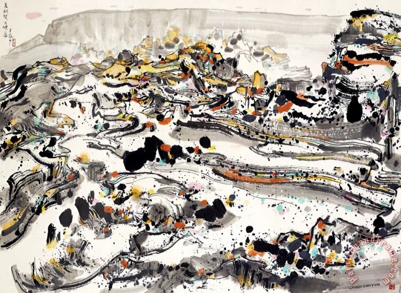The Grand Canyon painting - Wu Guanzhong The Grand Canyon Art Print
