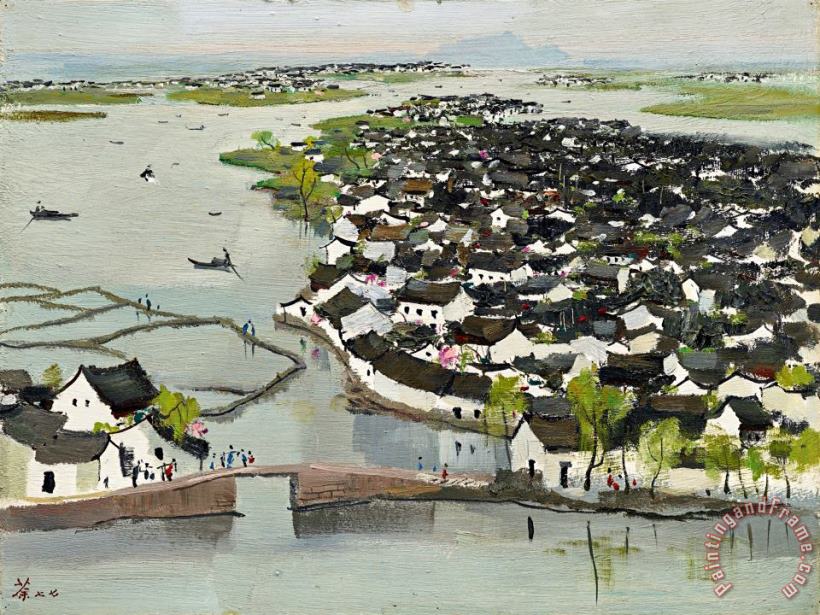 The Hometown of Lu Xun painting - Wu Guanzhong The Hometown of Lu Xun Art Print