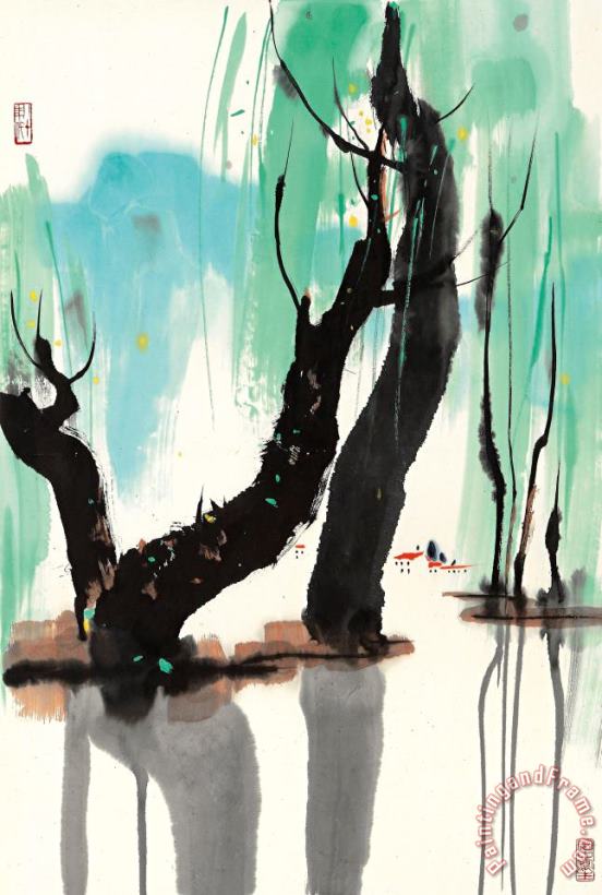 Wu Guanzhong The Hua Stream Art Painting