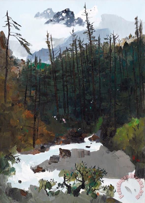 Wu Guanzhong The Yulong Mountains After Rain, 1996 Art Painting