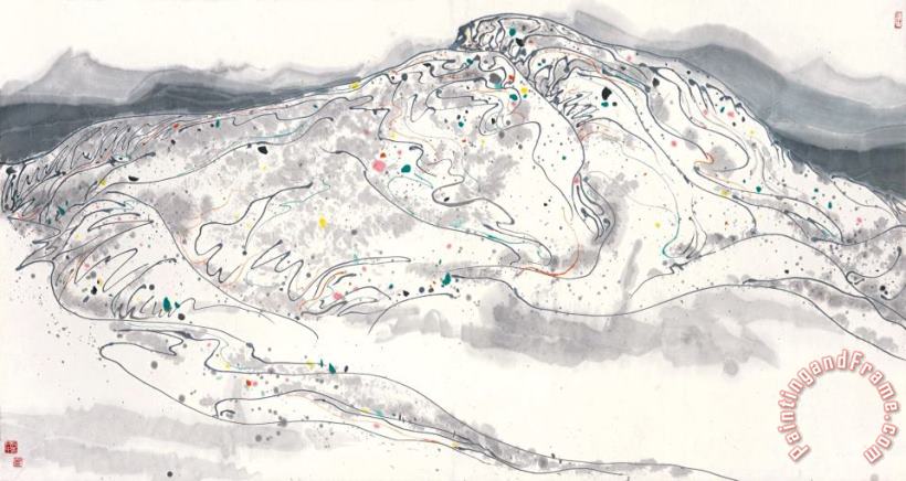 Wu Guanzhong Vibrancy of Mountains Art Print