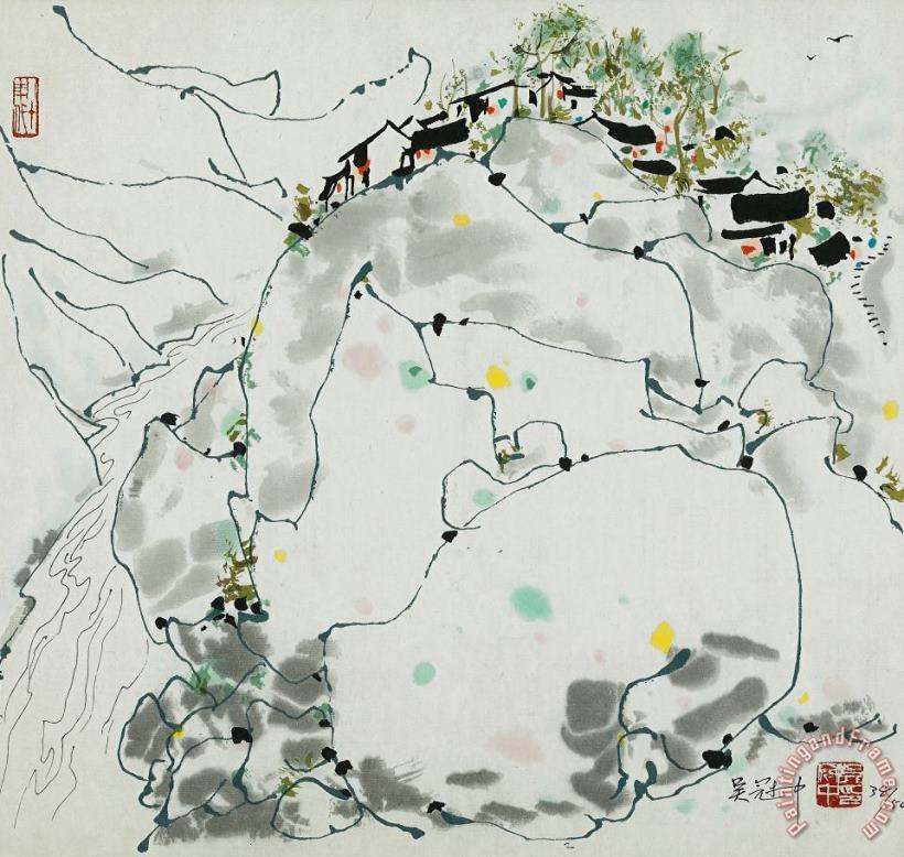 Wujiang Natives painting - Wu Guanzhong Wujiang Natives Art Print