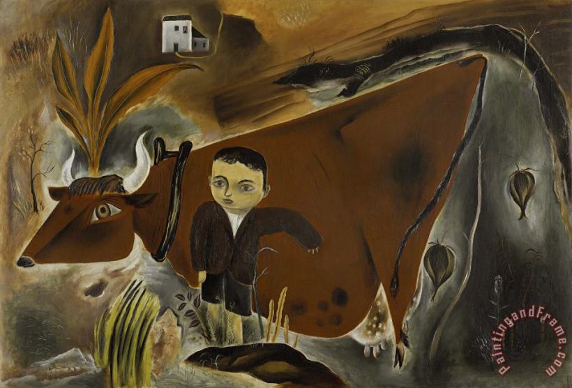 Yasuo Kuniyoshi Little Joe with Cow Art Painting