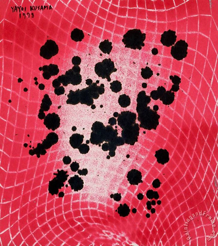 Rain on Red Poppies, 1978 painting - Yayoi Kusama Rain on Red Poppies, 1978 Art Print