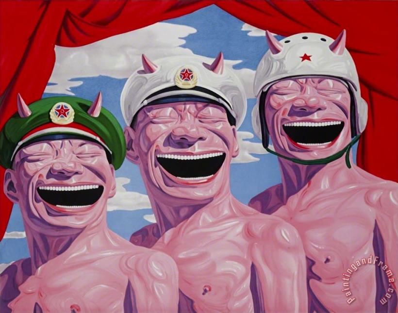 Yue Minjun Armed Forces, 2009 Art Painting