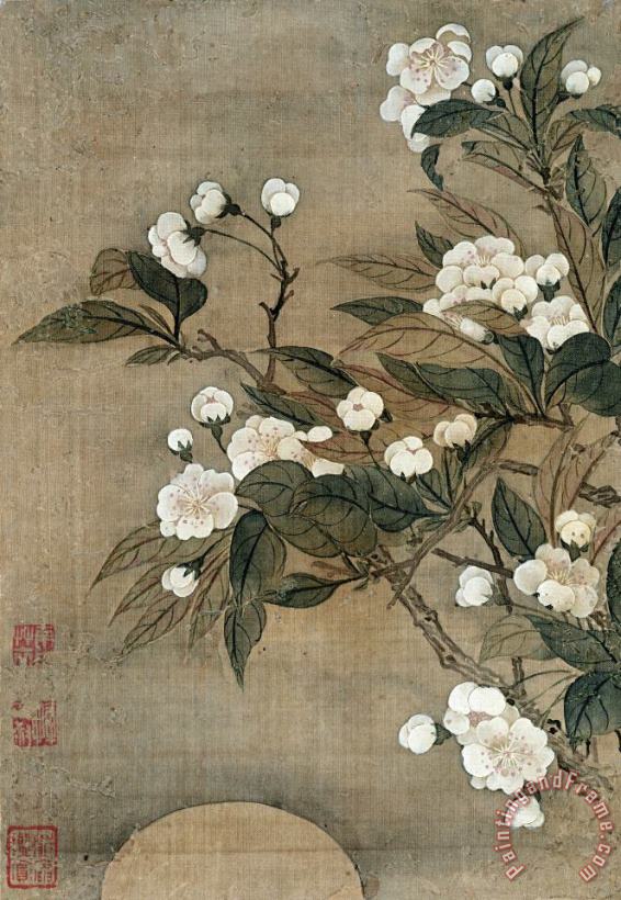 Yun Shouping Pear Blossom And Moon Art Painting