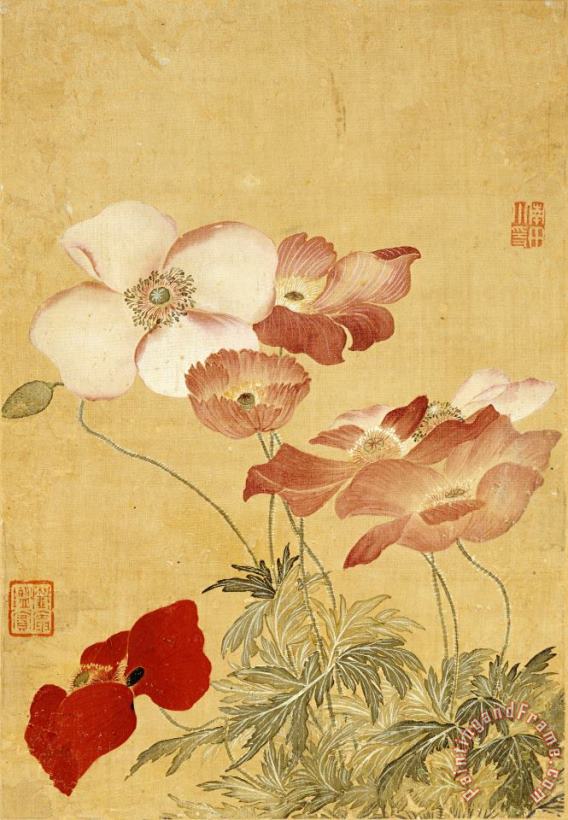 Yun Shouping Poppies Art Print
