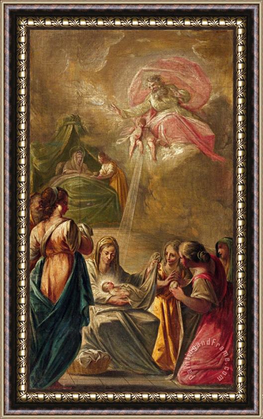 'El Vigata' Francesc Pla Duran Birth of The Virgin Framed Painting