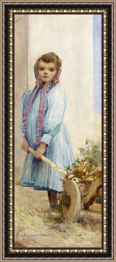 Ada M Shrimpton An Italian Peasant Girl Framed Painting