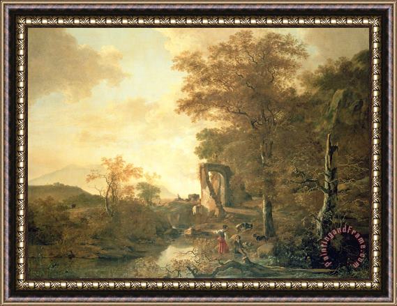 Adam Pynacker Landscape with Arched Gateway Framed Painting
