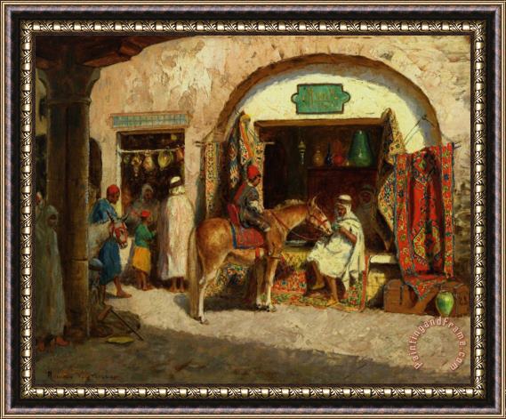 Addison Thomas Millar In The Market Framed Painting