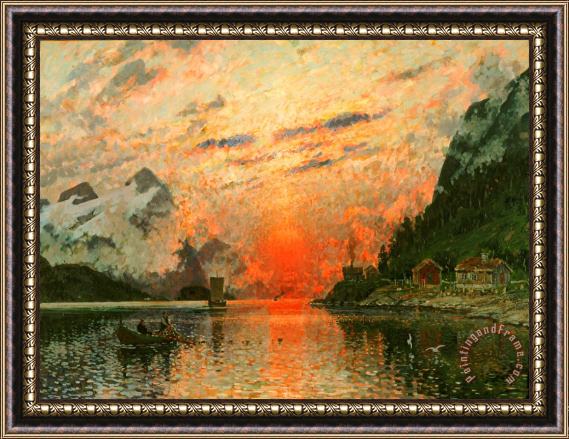 Adelsteen Normann A Fjord Framed Painting