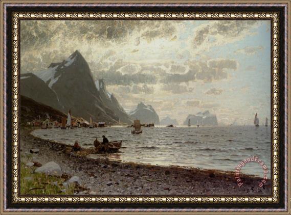 Adelsteen Normann A Norwegian Fjord Framed Painting